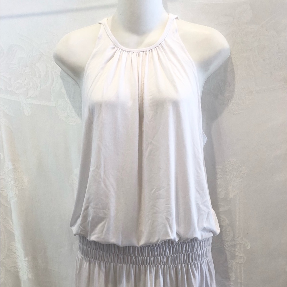 White Halter Mini Dress - Lightweight Summer Style